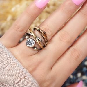 Cubic Zircon Ring, Cubic Zircon Silver Ring, 925  Sterling Silver Ring, Gemstone Silver Ring, Womens Silver Ring