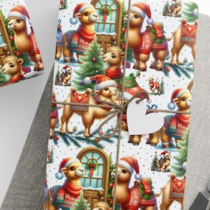 Carta da regalo natalizia Camel Santa per regali, carta da regalo natalizia Camel, carta da regalo invernale Camel, decorazioni natalizie ecologiche Camel