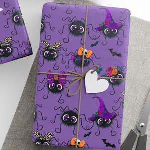 Carta da regalo a forma di ragno, rotolo di carta da regalo a forma di simpatico ragno, rotolo di carta da regalo a forma di ragno per Halloween, rotolo di carta da regalo a forma di ragno per il compleanno