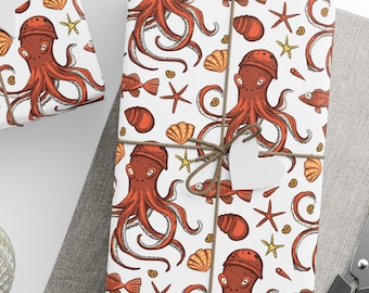 Oktopus Geschenkpapierrolle, Kraken Geschenkpapierrolle, Oktopus Geburtstagsparty Geschenke Geschenkpapierrolle