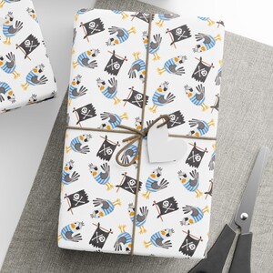 Carte da regalo pirata, Rotolo di carta da regalo per regali pirata, Rotolo di carta da regalo per regali festa di compleanno pirata