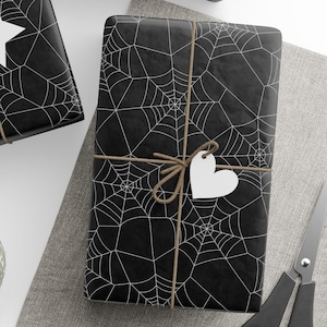 Carte da regalo per ragnatele, carta da regalo per ragnatele, rotolo di carta da regalo per Halloween, rotolo di carta da regalo per regali Ragnatela
