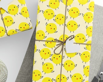 Chicks Wrapping Paper Roll, Yellow Chicks Gifts Wrapping Paper, Easter Chicks Gift Wrapping Paper