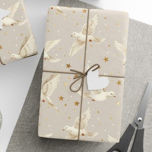 Carta da regalo per colombe, rotolo di carta da regalo per colombe, carta da regalo per colombe bianche
