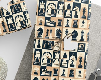 Chessboard Wrapping Papers, Chess Gifts Wrapping Paper, Chess Birthday Gifts Wrapping Paper