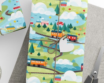 Train Wrapping Papers, Train Birthday Gifts Wrapping Paper Roll, Train Gifts