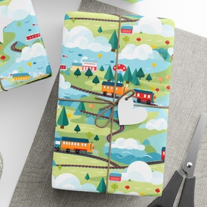 Carte da regalo per treni, rotoli di carta da regalo per regali di compleanno per treni, regali per treni