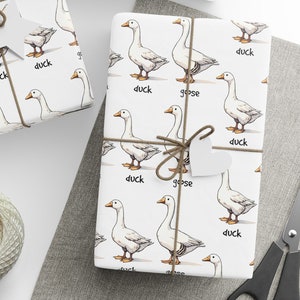 Carte da regalo Anatra Anatra Oca, Rotolo di carta da regalo divertente oca, Rotolo di carta da regalo fattoria