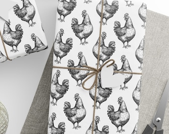 Chicken Wrapping Papers, Chicken Gifts Wrapping Paper Roll, Chicken Birthday Gifts Wrapping Paper Roll