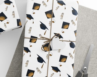 Abschlusskappen-Geschenkpapier, Abschluss-Geschenkpapierrolle, Abschlussgeschenke