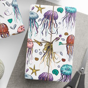 Carta da regalo a forma di medusa, rotolo di carta da regalo a forma di medusa, rotolo di carta da regalo a forma di medusa per feste di compleanno
