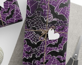 Bat Wrapping Papers, Halloween Bats Gift Wrapping Paper Roll, Bat Birthday Gifts, Halloween Wrapping Paper