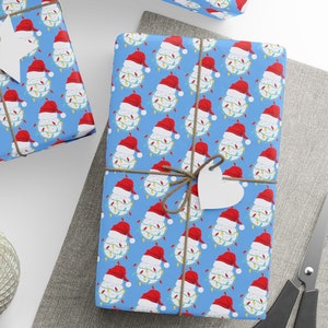 Carte da regalo natalizie per il golf, rotolo di carta da regalo per regali di golf di Babbo Natale, rotolo di carta da regalo per il golf