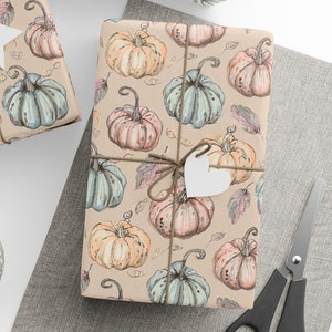 Carta da regalo autunnale a forma di zucca, rotolo di carta da regalo a forma di zucca, rotolo di carta da regalo a forma di zucca per il Ringraziamento