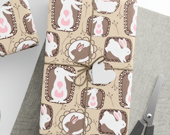 Bunny Wrapping Paper Roll, Easter Bunny Gift Wrapping Paper, Bunny Birthday Gift Wrapping Paper