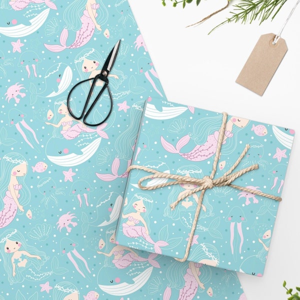 Mermaid Wrapping Paper Etsy