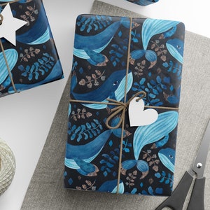 Carte da regalo per il compleanno delle balene, rotoli di carta da regalo per i regali delle balene, regali delle balene