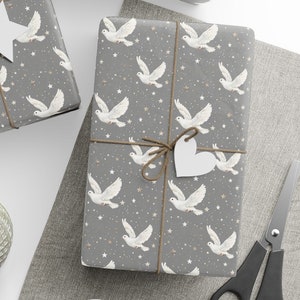 Carta da regalo Colomba, Rotolo di carta da regalo Colomba Bianca, Carta da regalo Colomba, Carta da regalo Colomba di Natale