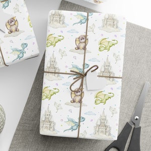 Carta da regalo a forma di drago, carta da regalo per regali a forma di drago, rotolo di carta da regalo per regali di compleanno a forma di drago