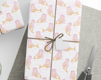 Meerjungfrau Geschenkpapierrolle, süße Meerjungfrau Geschenkpapier, Meerjungfrau Geburtstagspapier, Meerjungfrau Geschenke für Mädchen