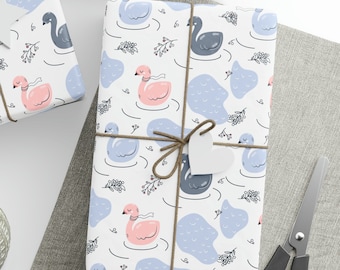 Cute Swans Wrapping Paper, Swan Gift Wrapping Paper, Swans Gifts For Her, Swan Gift for Baby