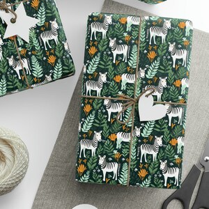 Zebra Wrapping Paper Roll, Zebra Animal Gift Wrapping Paper, Zebra Birthday Gift Wrapping Paper