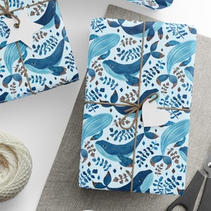 Carte da regalo per balene, carta da regalo per balene, rotolo di carta da regalo per balene oceaniche