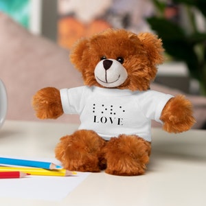 Amor en Braille Peluches con Camiseta, Juguetes Braille, Regalos Braille, Regalos Love Braille