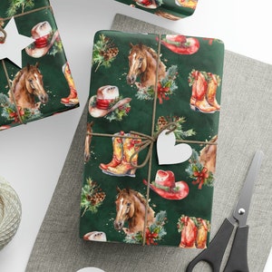 Westliche Weihnachtsgeschenkpapierrolle, festliche Westliche Feiertagsgeschenkpapierrolle, Westliche Weihnachten 2025 Geschenkpapierrolle