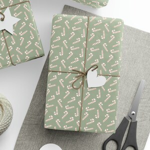 Candy Cane Gift Wrapping Paper Roll, Neutral Christmas Candy Cane Gift Wrapping Paper, Candy Cane Gifts 2024, Neutral Christmas Paper