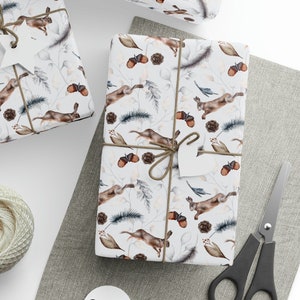 Wildkaninchen Geschenkpapier, Hase Geschenkpapierrolle, Weihnachtskaninchen Geschenkpapier, Hase Geschenkpapier