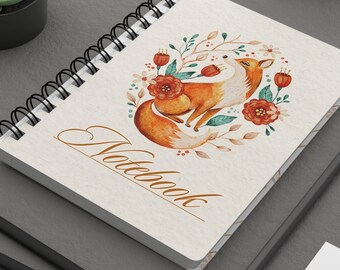 Fox spiraal gebonden notitieboekje, Fox geschenken, Fox notebooks, Fox verjaardagscadeaus