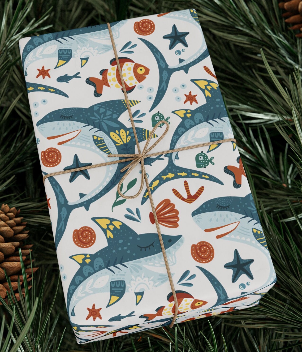 Central 23 Carta Regalo Squalo – 6 Fogli + Adesivi, Perfetta Per Una Festa A Tema Oceano! - 4