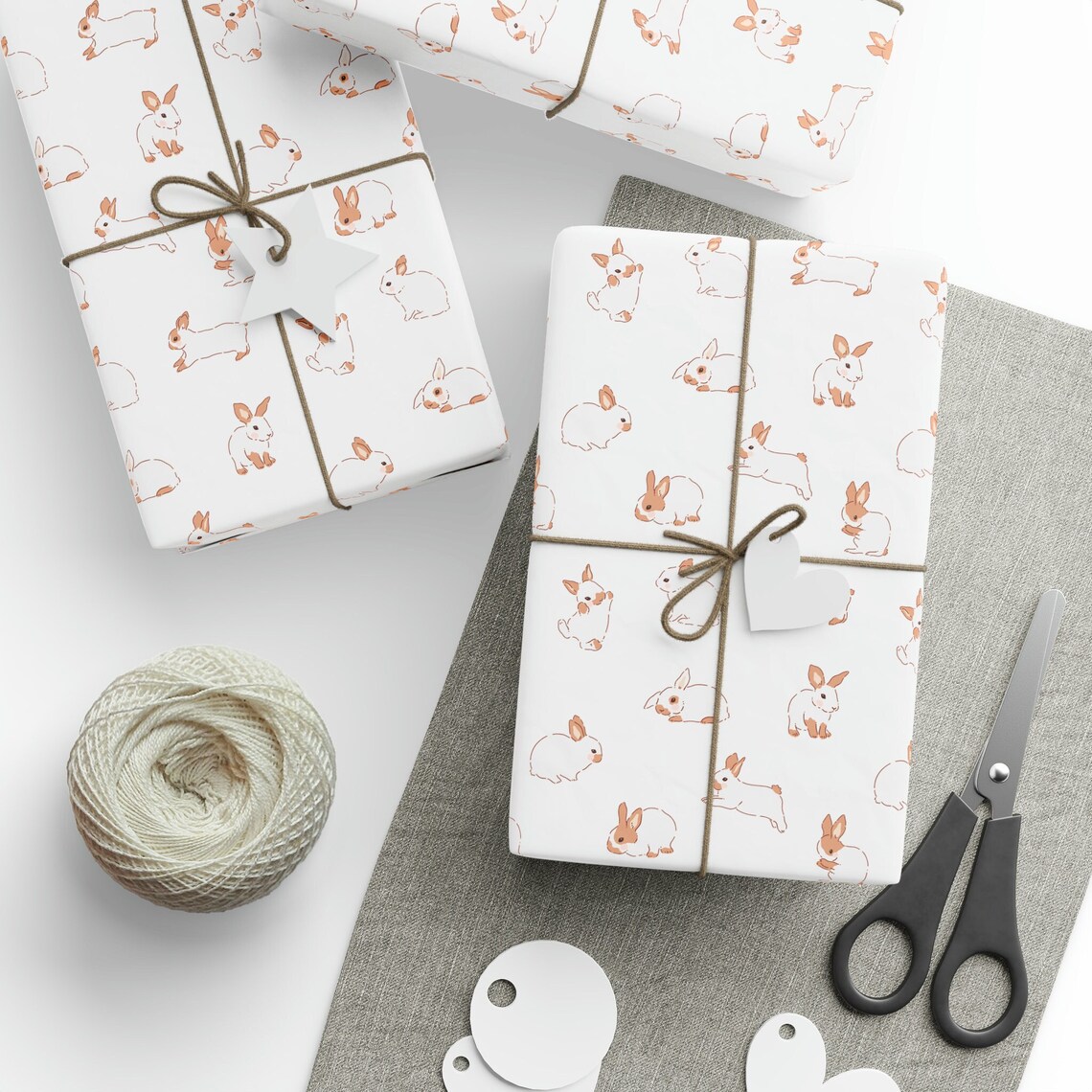 Bunny Wrapping Paper Roll, Rabbit Wrapping Paper, Bunny Rabbit Birthday ...