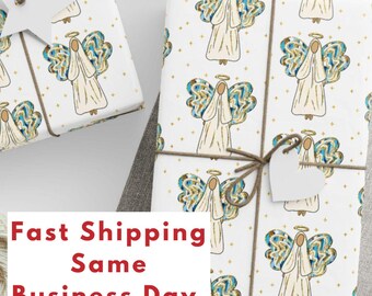 Angel Wrapping Paper Roll, Religious Gift Wrapping Papers for All Occasions, Angel Holiday Wrapping, Angel Birthday Wrapping
