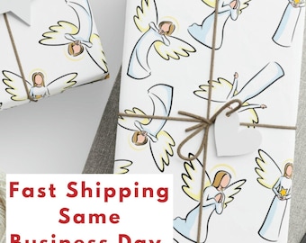 Angels Gifts Wrapping Papers, Religious Gifts Wrapping Paper, Christmas Angel Gifts Wrapping Paper Roll