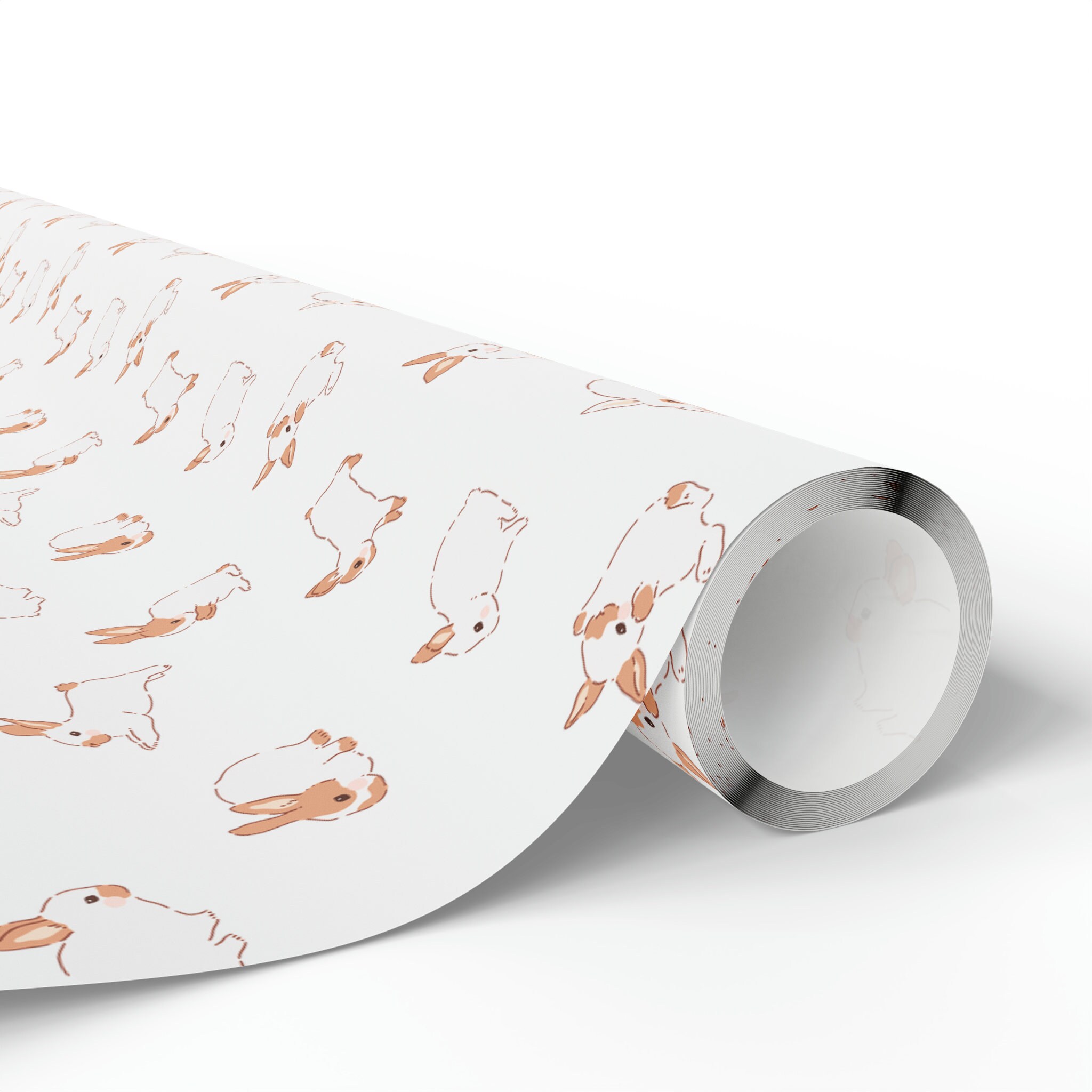 Bunny Wrapping Paper Roll, Rabbit Wrapping Paper, Bunny Rabbit Birthday ...