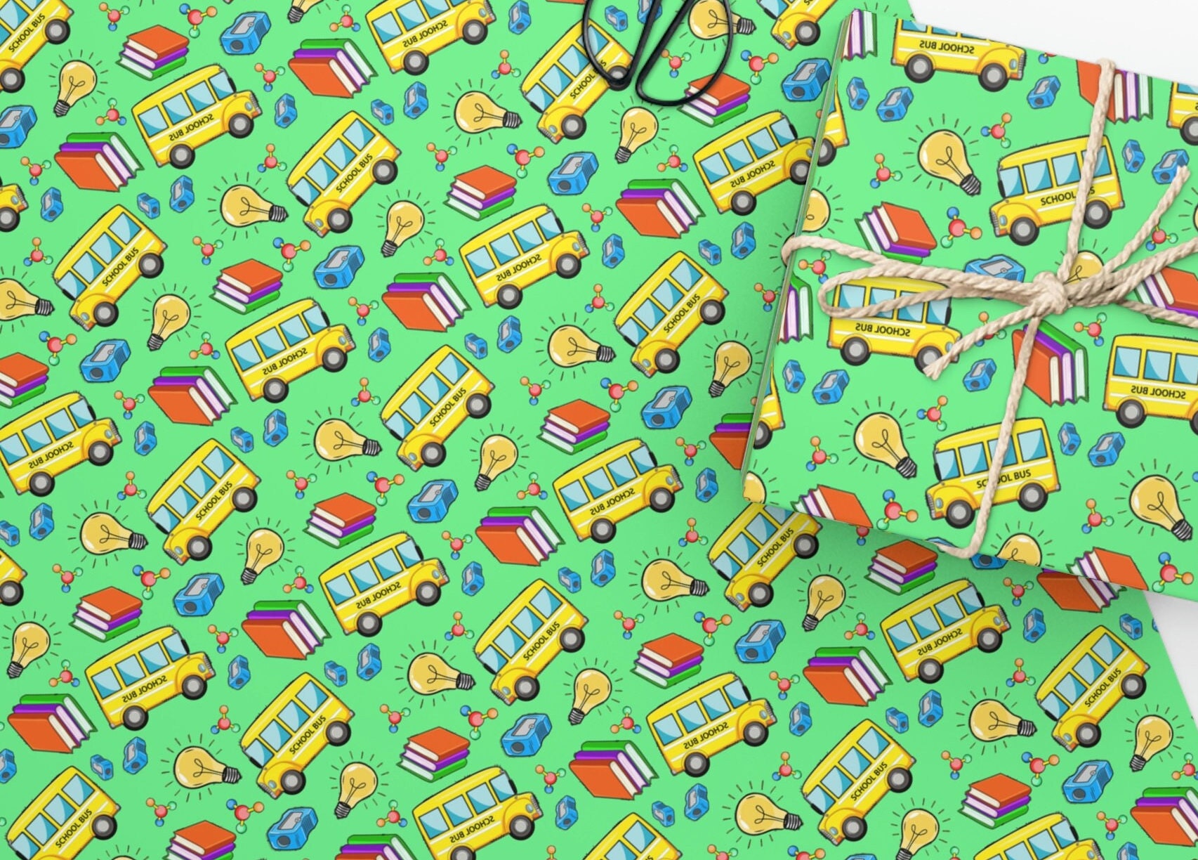 School Wrapping Paper School Bus Gift Wrapping Paper Back - Etsy