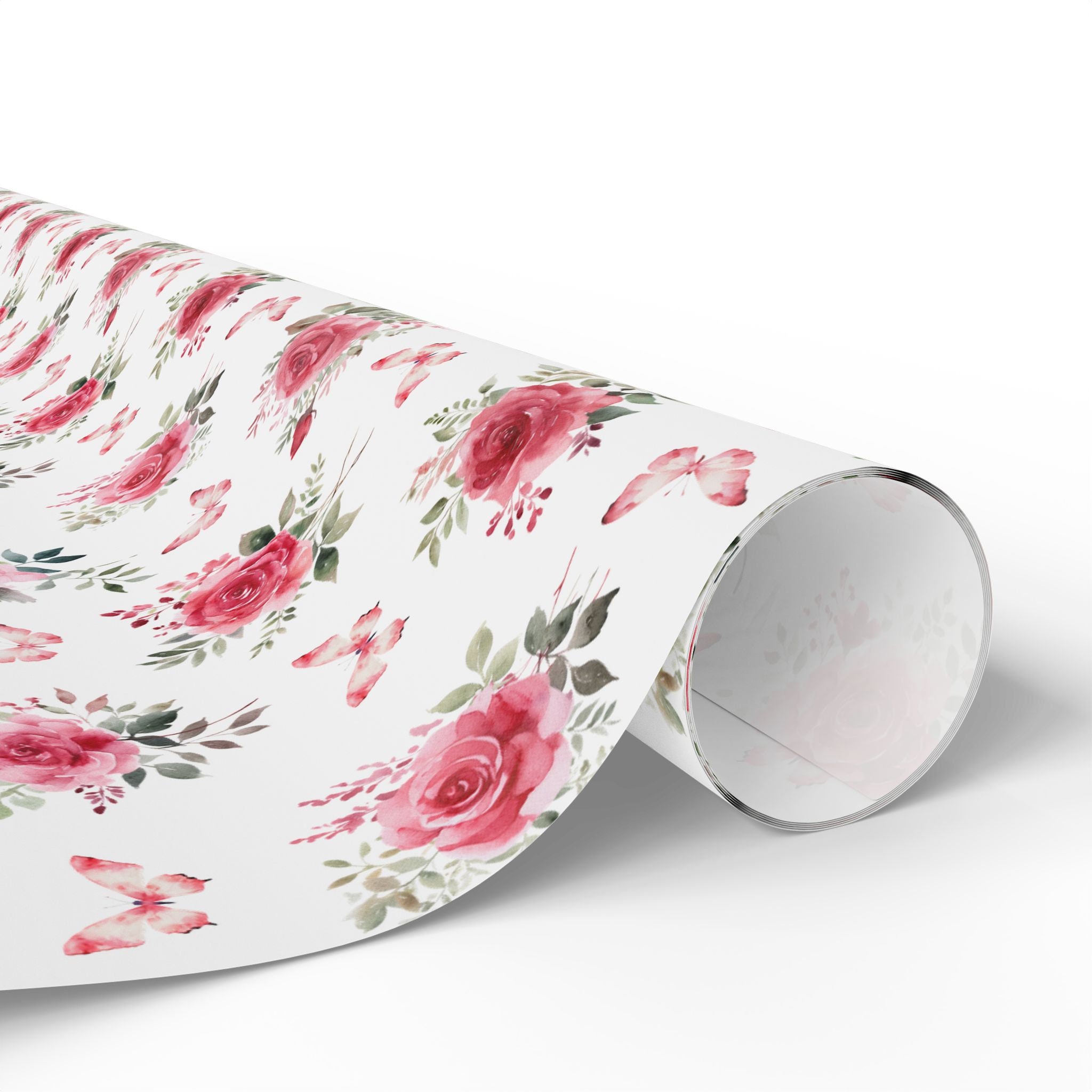 Shabby Chic Rose Wrapping Papers, Vintage Wrapping Paper Roll, Shabby ...