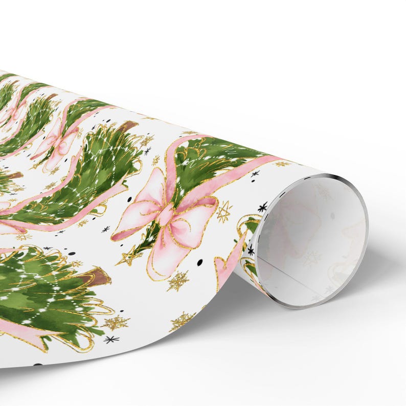 Whimsical Christmas Wrapping Paper, Festive Gift Wrap, Coquette Holiday Decor, Eco-Friendly Wrapping, Christmas Party Supplies, Seasonal image 2