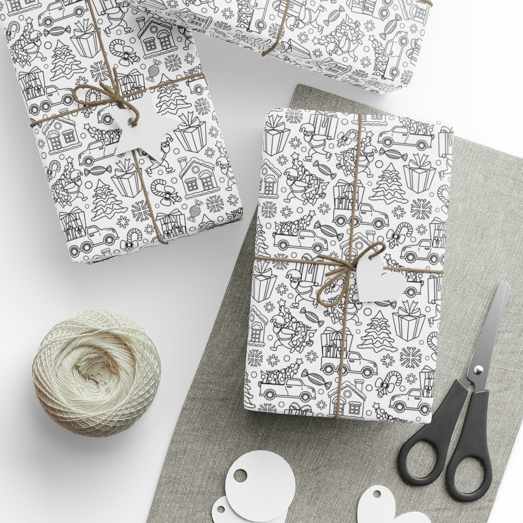 Lot De 50 Feuilles Papier De Soie Blanc 30x50 Cm - Motif Renne Et Voiture De Noël - Pour Emballage Cadeau, Décoration Lot De 50 Feuilles Papier De Soie Blanc 30x50 Cm - Motif Renne Et Voiture De Noël - Pour Emballage Cadeau, Décoration