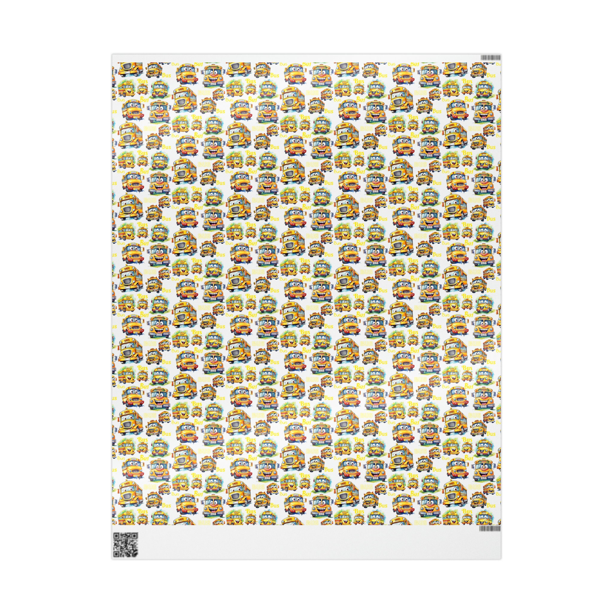 Bus Wrapping Paper Roll, School Bus Wrapping Paper Roll, Watercolor ...