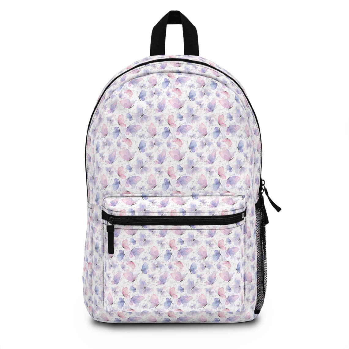 Green Blue Butterfly Pattern Print Premium Backpack