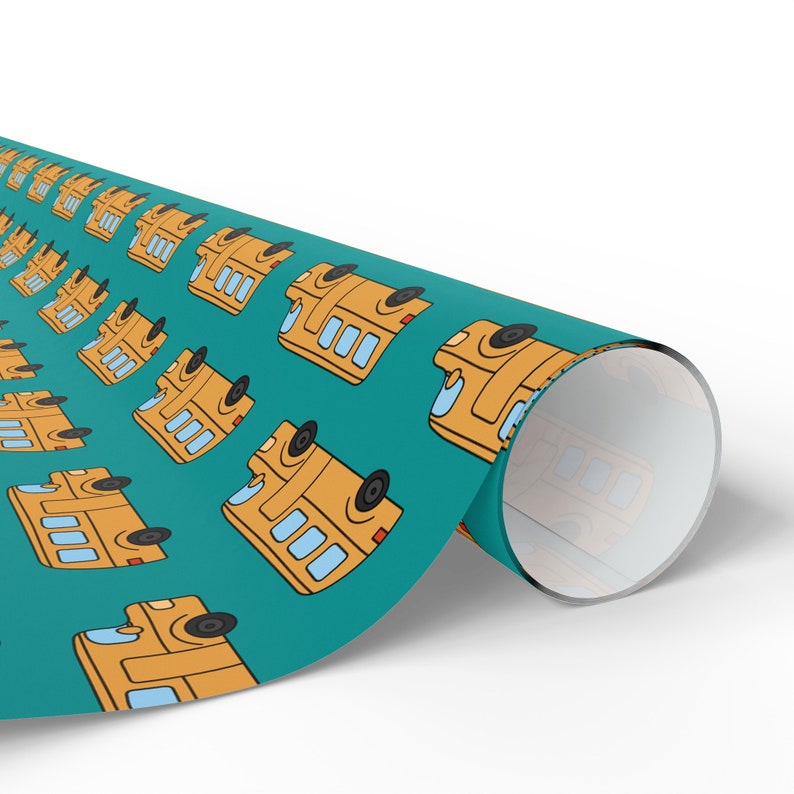 School Bus Wrapping Papers, Yellow Bus Gift Wrapping Paper, Bus ...