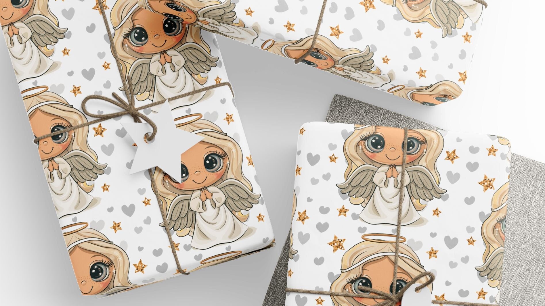 Angel Wrapping Papers, Baby Angel Wrapping Paper Roll, Angel Gift ...