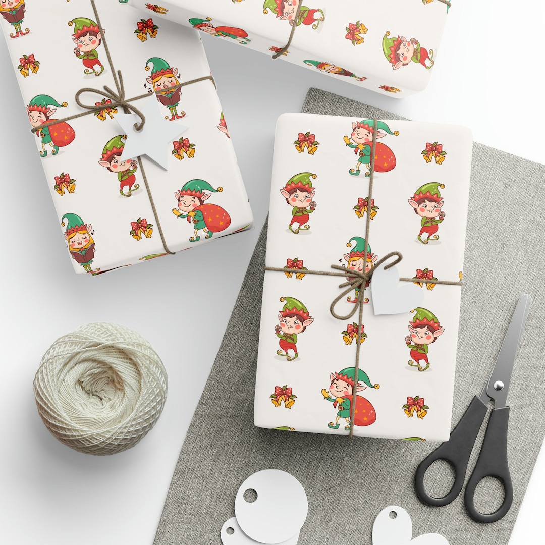 Elf Wrapping Papers, Elves Gifts Wrapping Paper, Elf Gifts Wrapping ...