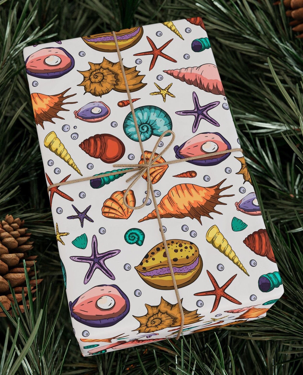 Sea Shells Wrapping Papers, Shells Gift Wrapping Paper Roll, Sea Shells ...