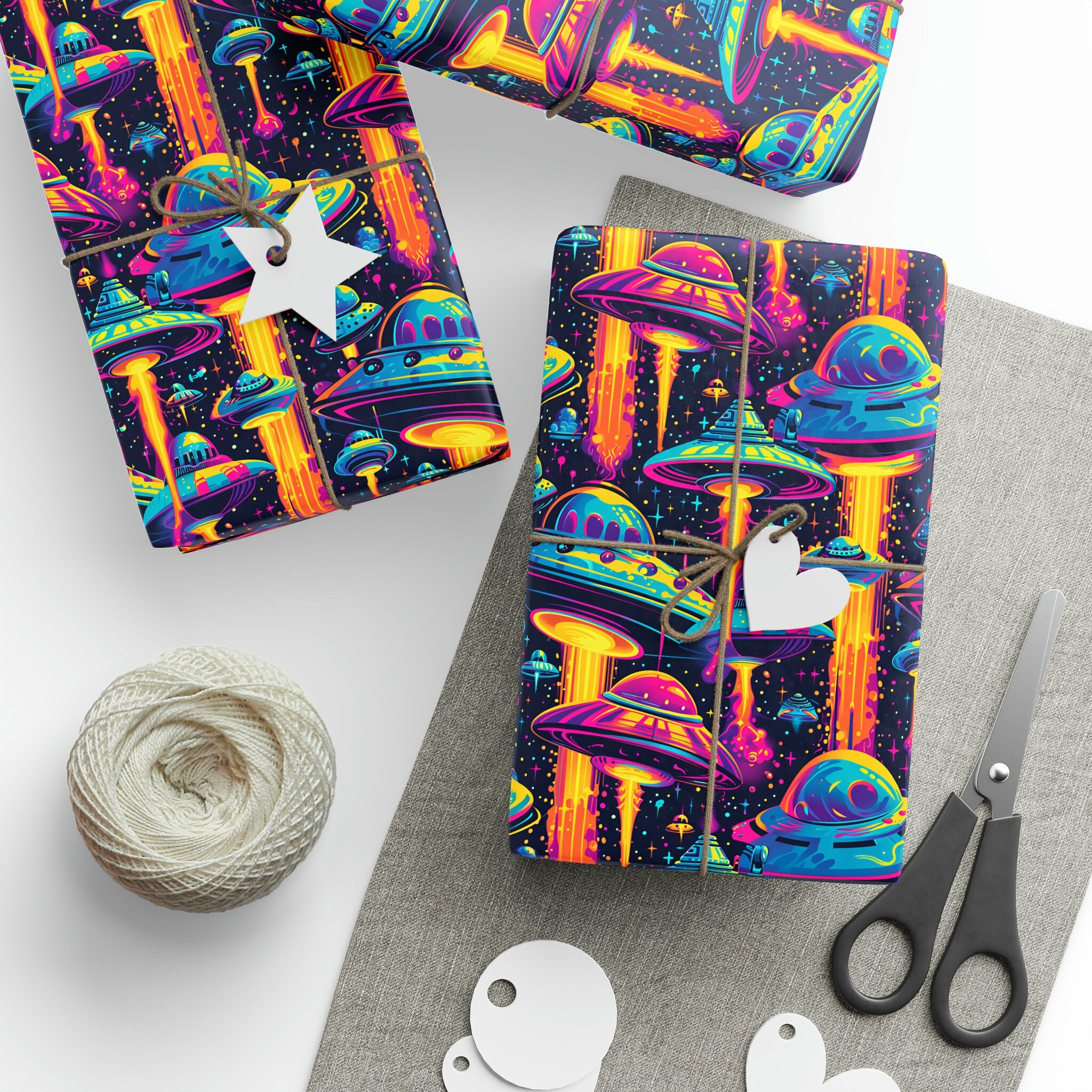 Space Gifts Wrapping Paper Roll, Galaxy Space Gifts Wrapping Paper, Spaceship Birthday Gift Wrapping Paper