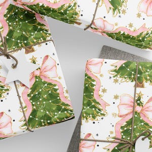 Whimsical Christmas Wrapping Paper, Festive Gift Wrap, Coquette Holiday Decor, Eco-Friendly Wrapping, Christmas Party Supplies, Seasonal image 7