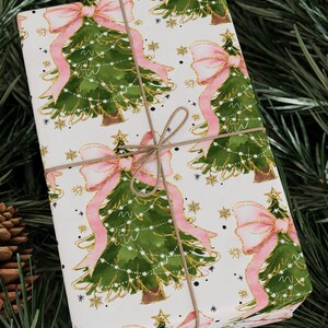Whimsical Christmas Wrapping Paper, Festive Gift Wrap, Coquette Holiday Decor, Eco-Friendly Wrapping, Christmas Party Supplies, Seasonal image 4